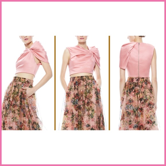 Alice + Olivia Ada Light Pink Ruffle Crop Top - Picture 5 of 16